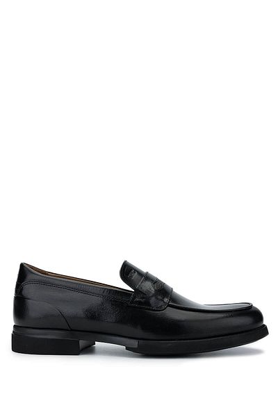 Tamer Tanca Genuine Leather Black Men's Loafer Shoes