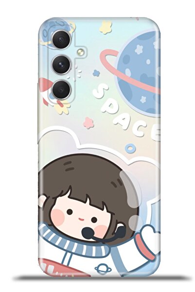 OPPO Galaxy A54 5g Kılıf Esnek Silikon Kamera Koruma 4k Desenli Özel Tasarım - Uzay Görevi