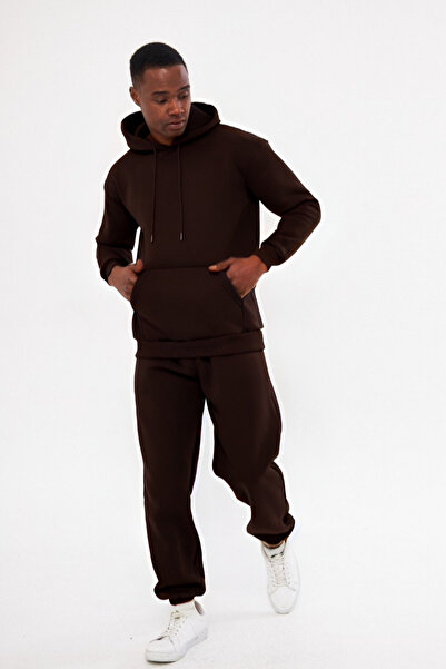 BayBayan Ανδρικό σετ αθλητικής φόρμας με κουκούλα με ελαστικά πόδια