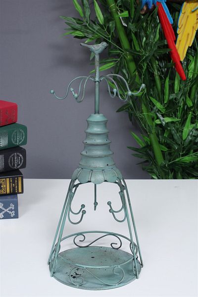 Vitale Green Metal 44cm - 11 Hanging Bird Cage Stand Organizer Organizer