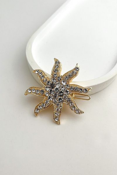 Modex Gold Colorful Crystal Stone Sun Figured Clasp (5cm)