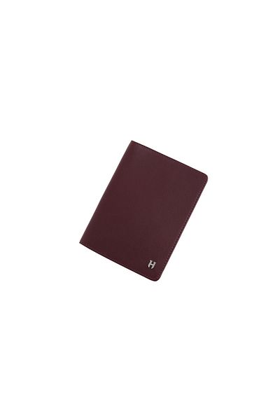 HELMBROOK Milton Genuine Leather Burgundy Unisex Handcrafted Rfid Protection Passport Cover