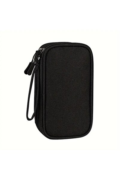 NOVENTRA Çift Katmanlı, Çok Fonksiyonlu Elektronik Aksesuar Çantası Siyah- Su Geçirmez Kablo Düzenleyici