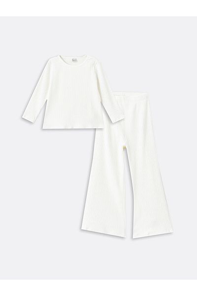 LC Waikiki Lcwk T-Shirt und Hose für Mädchen mit Rundhalsausschnitt
