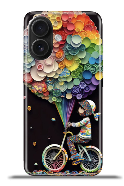 cupcase İphone 16 Plus Uyumlu Kılıf Esnek Silikon Kamera Koruma 4k Desenli Kapak - Baloncu