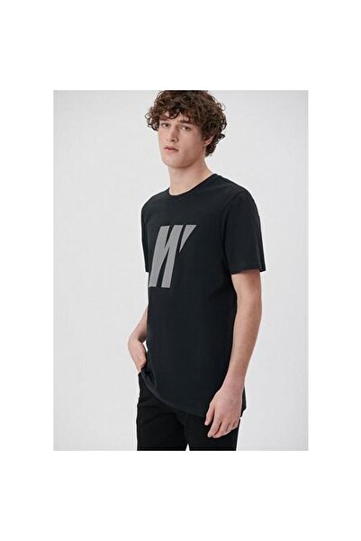 Mavi Ανδρικό μπλουζάκι με τυπωμένο μαύρο λογότυπο Pro Reflector M066000-900