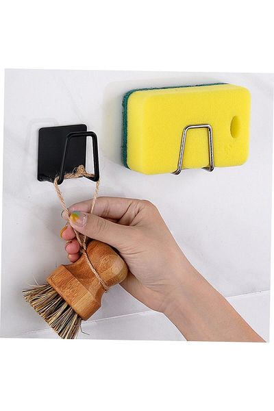 Sea Home 1 Piece Black Faucet Side Sponge Holder Sponge Hanger Sink Sponge Holder Bathroom Kitchen Organizer M-Sng1