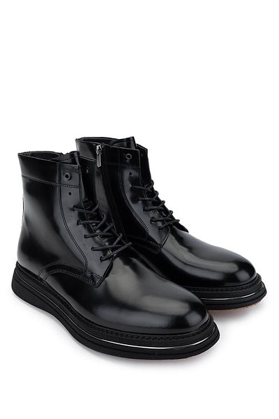 Tamer Tanca Men's Genuine Leather Black Opening Boots