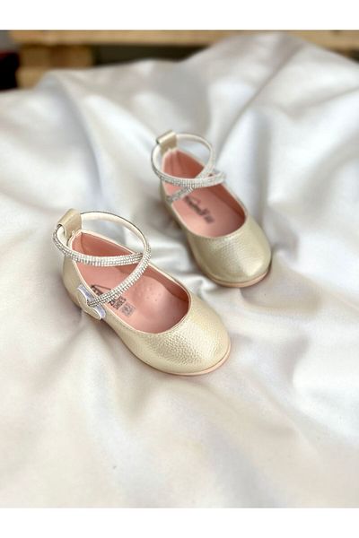 Görkem bebe ayakkabı ve tekstil Girl's Ankle Wrap Velcro Ballerinas