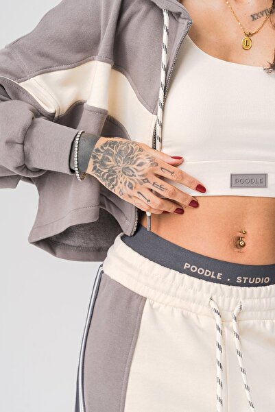 go gang own Γυναικείο φούτερ με κουκούλα DYG με ένθετο και λεπτομέρεια ρίγες