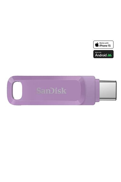 SanDisk محرك أقراص مزدوج للغاية بسعة 512 جيجابايت - ذاكرة فلاش USB من النوع C Lavender SDDDC3-512G-G46L