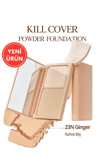CLIO Clio Kill Cover Powder Foundation - Lightweight, Smooth and Matte Finish, Powder Foundation (23N Ginger)