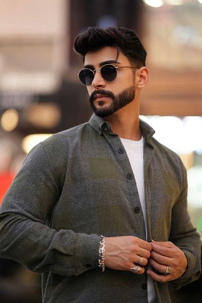 Mavi Sima Риза Lumberjack в цвят каки сиво с копчета