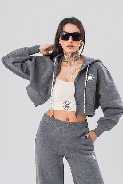 go gang own Hanorac de damă cu glugă Actual Built-in Crop