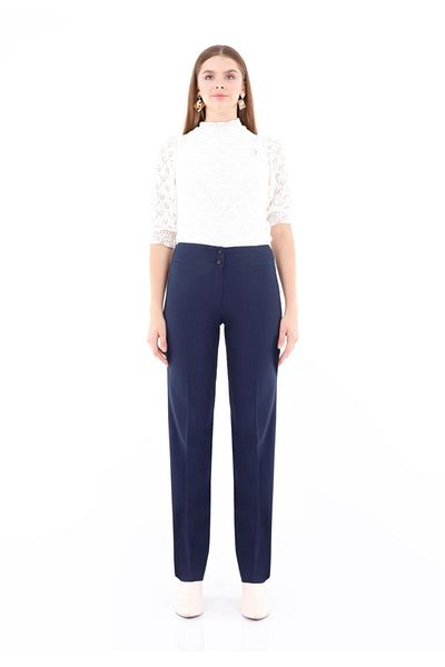 G-Line High Waist Pipe Leg Maxi Length Trousers