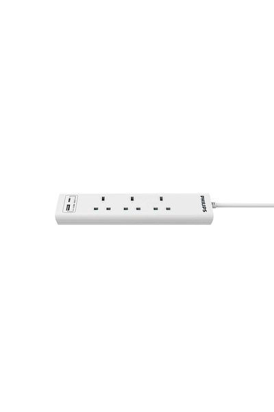 Philips 3 UK AC, no switch, 2M
2 x Type A USB (2.4A)
Child Safety Shutter
BS Plug with fuse