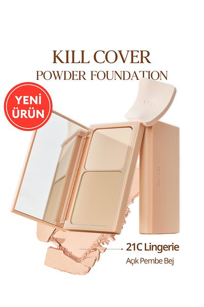 CLIO Clio Kill Cover Powder Foundation - Light and Smooth, Matte Finish Powder Foundation (21C Lingerie)