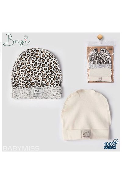 Begisa Begi 2-Piece Baby Hat / Leopard
