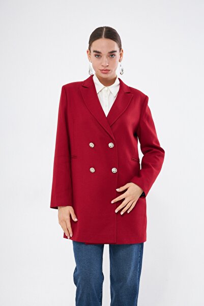Mizalle Renkli Astarlı Kırmızı Ceket