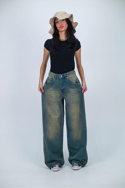 Gofeel Y2k Extra φαρδύ Unisex πλενόμενο παντελόνι