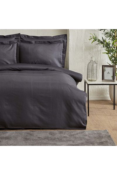 Karaca Home Uniq 100% Baumwolle Sateen Doppel Bettbezug Set Anthrazit