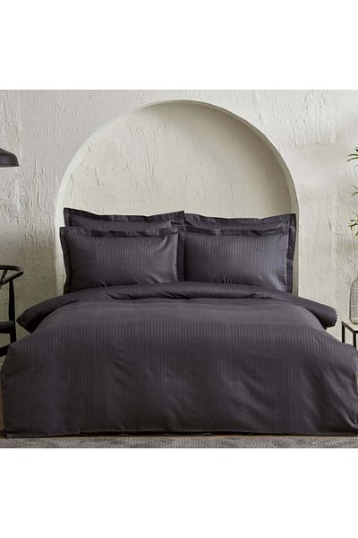 Karaca Home Uniq 100% Baumwolle Satin Einzel-Bettbezug-Set, Anthrazit
