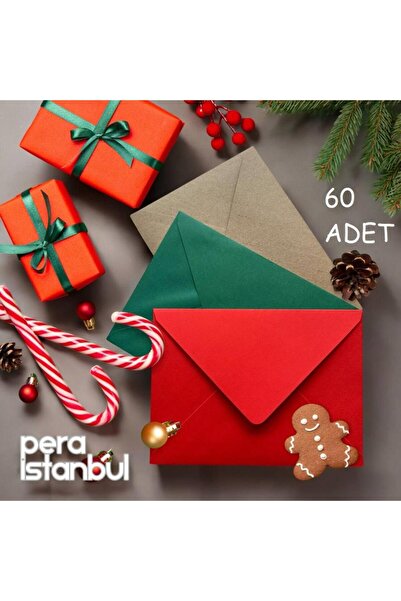 Pera İstanbul Christmas Themed 60 Colored Envelopes - 13X18