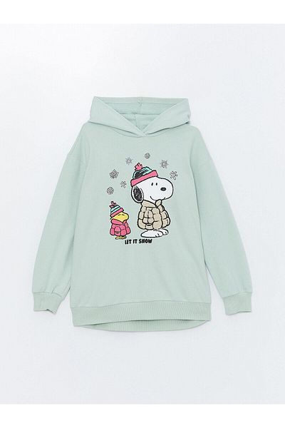 LC Waikiki Lcw Детски суичър за момичета с качулка и щампи на Snoopy