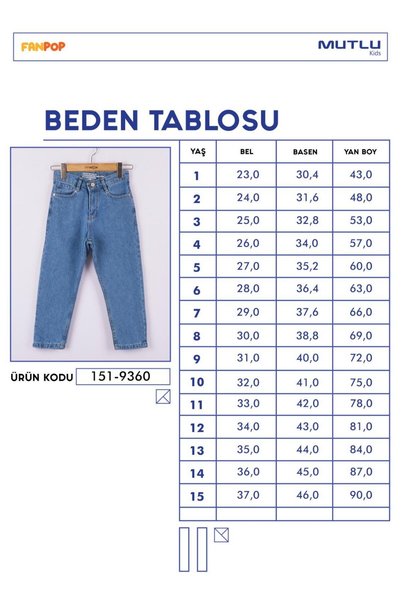 Mutlu Kids Mutlu Mom Kız Kot Pantolon