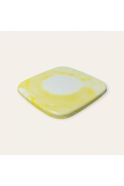 N NOXXO Set of 2 Concrete Coasters - Yellow Handmade and Stylish Concrete Design