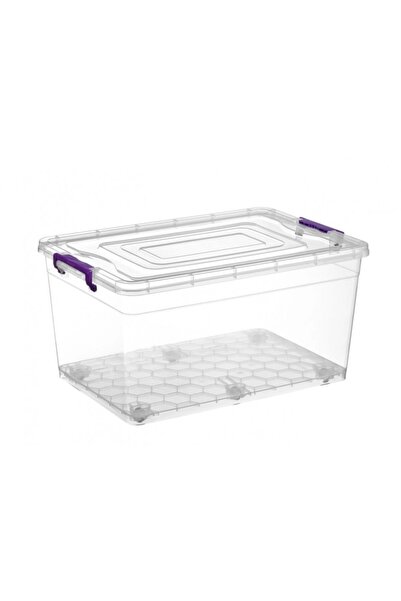 Bursev حاوية تخزين بلاستيكية فاخرة بعجلات بلاستيك 50 لتر