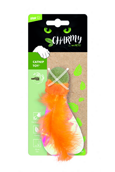 M-PETS لعبة تشارمي اليراع للقطط باللون البرتقالي