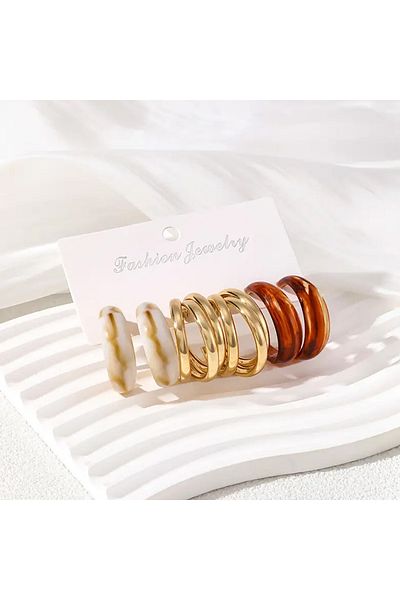 Happy Vibes Stylish Earring Set - 3 Pairs