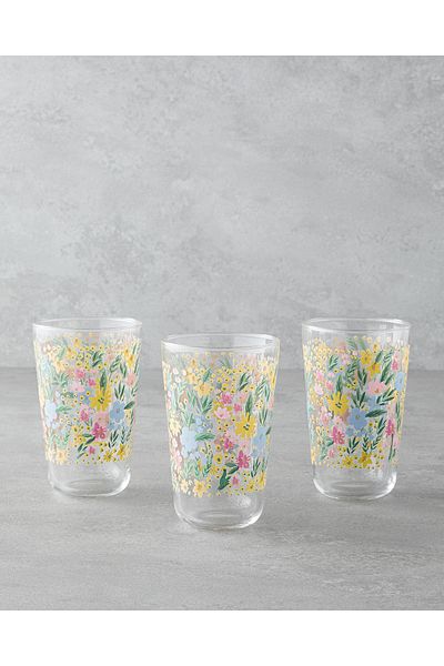 English Home Colorful Cozy Glass Set of 3 400 ml Glasses