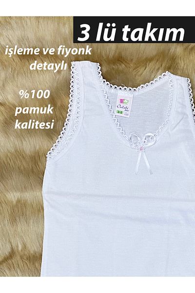 skycott Κοριτσίστικο λευκό 100% βαμβακερό φιόγκο με λεπτομέρεια Σετ εσώρουχα 3 τεμαχίων