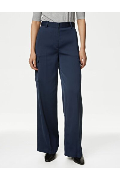 Marks & Spencer Wide Leg Saten Kargo Pantolon