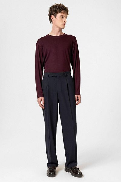 Antioch Navy Blue High Waist Zippered Men's Trousers
