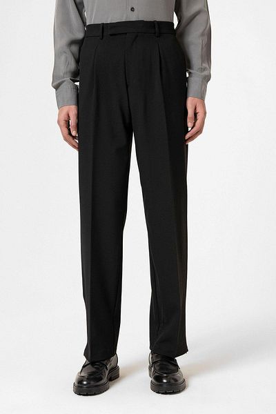 Antioch Black High Waist Zippered Men's Trousers