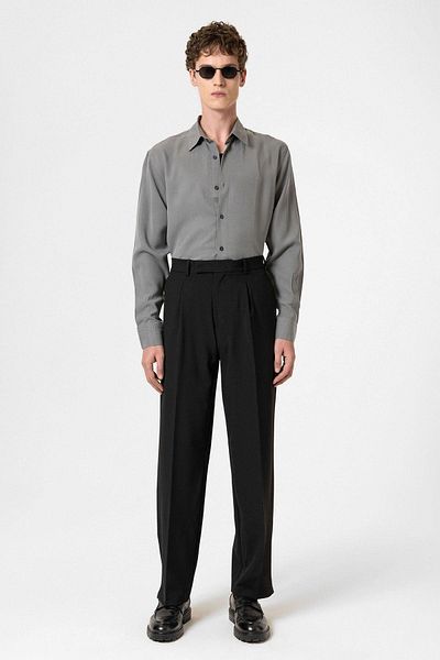 Antioch Black High Waist Zippered Men's Trousers