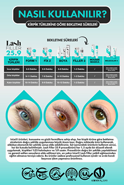 İnLei Lash Filler Kirpik Lifting & Laminasyon Dolgu Seti & Kiti
