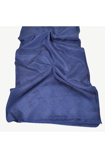 PİRAMİT Navy Blue Monogram P Patterned Shawl