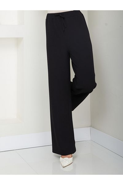zanstil Women's Winter Trousers Wide Leg-Black