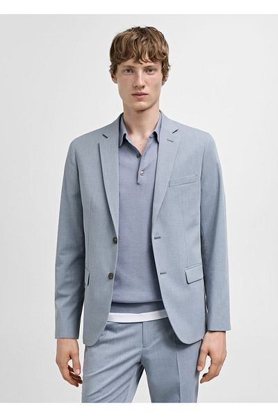 MANGO Man Stretch Fabric Super Slim Fit Blazer Jacket