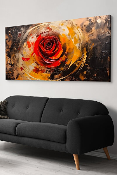 Evinemoda Slikanje na platnu u stilu crvene ruže - jednodijelna slika na platnu