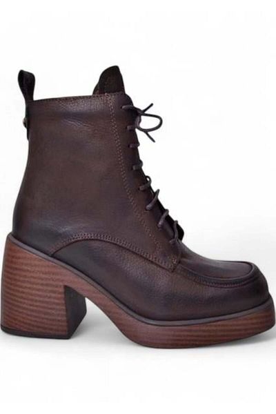 Mammamia 4615 Model Brown Nubuck Genuine Leather Casual Women's Boots