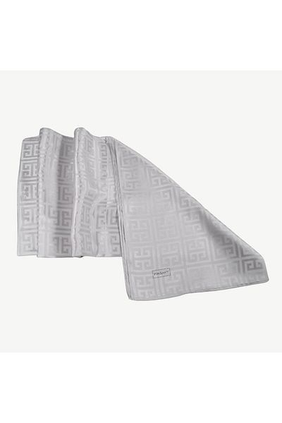 PİRAMİT Premium Jacquard Silver Shawl