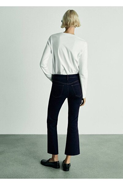 MANGO Woman Sienna flare crop jean pantolon