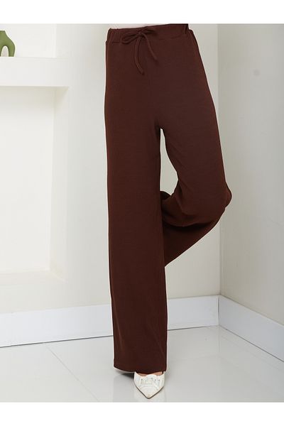 zanstil Women's Winter Pants Elastic Twist Fabric Wide Leg
