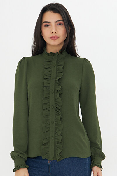 Bidoluelbise Сорочка з довгими рукавами та коміром-стійкою