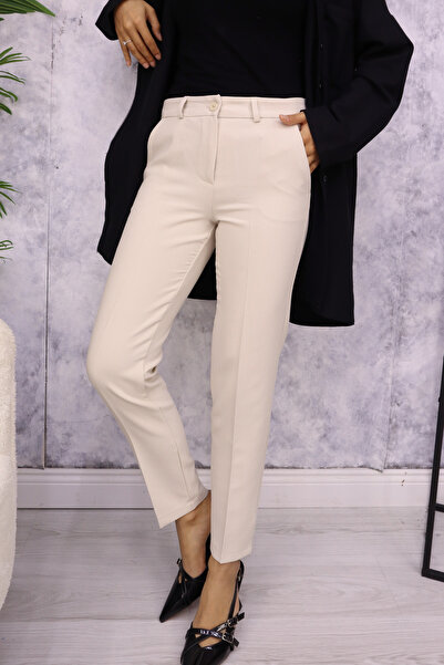 HANIMCA GİYİM Lycra ΧΕΙΜΕΡΙΝΟ ΠΑΝΤΕΛΟΝΙ ΚΑΝΟΝΙΚΟ ΜΕΓΕΘΟΣ ΜΕ ΤΣΕΠΕΣ ΣΤΟ ΠΛΑΪΝΟ